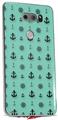 Skin Decal Wrap for LG V30 Nautical Anchors Away 02 Seafoam Green