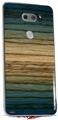 Skin Decal Wrap for LG V30 Exotic Wood Zebra Wood Burst Deep Blue