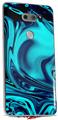 Skin Decal Wrap compatible with LG V30 Liquid Metal Chrome Neon Blue