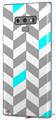 Decal style Skin Wrap compatible with Samsung Galaxy Note 9 Chevrons Gray And Aqua