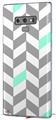 Decal style Skin Wrap compatible with Samsung Galaxy Note 9 Chevrons Gray And Seafoam