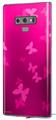 Decal style Skin Wrap compatible with Samsung Galaxy Note 9 Bokeh Butterflies Hot Pink