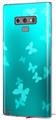 Decal style Skin Wrap compatible with Samsung Galaxy Note 9 Bokeh Butterflies Neon Teal