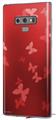Decal style Skin Wrap compatible with Samsung Galaxy Note 9 Bokeh Butterflies Red
