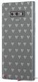 Decal style Skin Wrap compatible with Samsung Galaxy Note 9 Hearts Gray On White