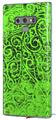 Decal style Skin Wrap compatible with Samsung Galaxy Note 9 Folder Doodles Neon Green