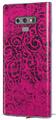 Decal style Skin Wrap compatible with Samsung Galaxy Note 9 Folder Doodles Fuchsia