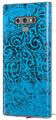 Decal style Skin Wrap compatible with Samsung Galaxy Note 9 Folder Doodles Blue Medium