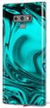 Decal style Skin Wrap compatible with Samsung Galaxy Note 9 Liquid Metal Chrome Neon Teal