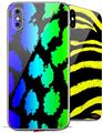 2 Decal style Skin Wraps set for Apple iPhone X and XS Rainbow Leopard