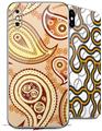 2 Decal style Skin Wraps set for Apple iPhone X and XS Paisley Vect 01