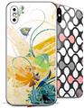 2 Decal style Skin Wraps set for Apple iPhone X and XS Water Butterflies