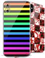 2 Decal style Skin Wraps set for Apple iPhone X and XS Stripes Rainbow