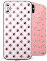 2 Decal style Skin Wraps set for Apple iPhone X and XS Kearas Daisies Diffuse Glow Pink