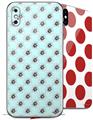 2 Decal style Skin Wraps set for Apple iPhone X and XS Kearas Daisies Seafoam