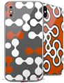 2 Decal style Skin Wraps set for Apple iPhone X and XS Locknodes 04 Burnt Orange