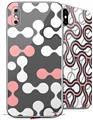 2 Decal style Skin Wraps set for Apple iPhone X and XS Locknodes 04 Pink