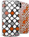 2 Decal style Skin Wraps set for Apple iPhone X and XS Locknodes 05 Burnt Orange