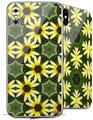 2 Decal style Skin Wraps set for Apple iPhone X and XS Daisies Yellow