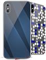 2 Decal style Skin Wraps set for Apple iPhone X and XS VintageID 25 Blue