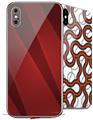 2 Decal style Skin Wraps set for Apple iPhone X and XS VintageID 25 Red