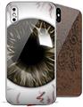 2 Decal style Skin Wraps set for Apple iPhone X and XS Eyeball Brown