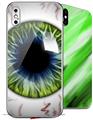 2 Decal style Skin Wraps set for Apple iPhone X and XS Eyeball Blue Green