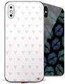 2 Decal style Skin Wraps set for Apple iPhone X and XS Hearts Pink