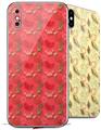2 Decal style Skin Wraps set for Apple iPhone X and XS Crabs and Shells Coral