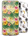 2 Decal style Skin Wraps set for Apple iPhone X and XS Beach Flowers 02 Yellow Sunshine