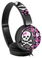 Decal style Skin Wrap for Sony MDR ZX110 Headphones Pink Bow Skull (HEADPHONES NOT INCLUDED)