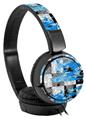 Decal style Skin Wrap for Sony MDR ZX110 Headphones Checker Skull Splatter Blue (HEADPHONES NOT INCLUDED)