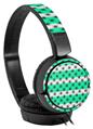 Decal style Skin Wrap for Sony MDR ZX110 Headphones Kearas Daisies Stripe SeaFoam (HEADPHONES NOT INCLUDED)