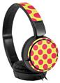 Decal style Skin Wrap for Sony MDR ZX110 Headphones Kearas Polka Dots Pink And Yellow (HEADPHONES NOT INCLUDED)