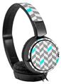 Decal style Skin Wrap for Sony MDR ZX110 Headphones Chevrons Gray And Aqua (HEADPHONES NOT INCLUDED)