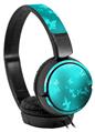 Decal style Skin Wrap for Sony MDR ZX110 Headphones Bokeh Butterflies Neon Teal (HEADPHONES NOT INCLUDED)