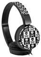 Decal style Skin Wrap for Sony MDR ZX110 Headphones Skull Checkers Blackandwhite (HEADPHONES NOT INCLUDED)