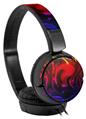 Decal style Skin Wrap compatible with Sony MDR ZX110 Headphones Liquid Metal Chrome Flame Hot (HEADPHONES NOT INCLUDED)