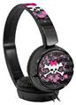 Decal style Skin Wrap for Sony MDR ZX110 Headphones Pink Bow Skull (HEADPHONES NOT INCLUDED)