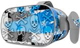 Decal style Skin Wrap compatible with Oculus Go Headset - Checker Skull Splatter Blue (OCULUS NOT INCLUDED)