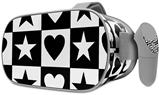 Decal style Skin Wrap compatible with Oculus Go Headset - Hearts And Stars Black and White (OCULUS NOT INCLUDED)
