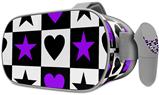 Decal style Skin Wrap compatible with Oculus Go Headset - Purple Hearts And Stars (OCULUS NOT INCLUDED)