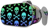 Decal style Skin Wrap compatible with Oculus Go Headset - Skull and Crossbones Rainbow (OCULUS NOT INCLUDED)