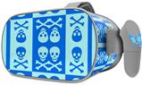 Decal style Skin Wrap compatible with Oculus Go Headset - Skull And Crossbones Pattern Blue (OCULUS NOT INCLUDED)