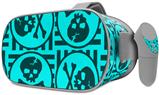 Decal style Skin Wrap compatible with Oculus Go Headset - Skull Patch Pattern Blue (OCULUS NOT INCLUDED)