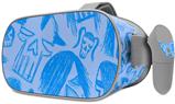 Decal style Skin Wrap compatible with Oculus Go Headset - Skull Sketches Blue (OCULUS NOT INCLUDED)