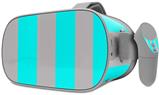 Decal style Skin Wrap compatible with Oculus Go Headset - Psycho Stripes Neon Teal and Gray (OCULUS NOT INCLUDED)