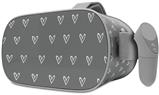 Decal style Skin Wrap compatible with Oculus Go Headset - Hearts Gray On White (OCULUS NOT INCLUDED)