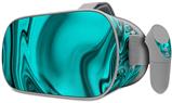 Decal style Skin Wrap compatible with Oculus Go Headset - Liquid Metal Chrome Neon Teal (OCULUS NOT INCLUDED)