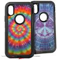 2x Decal style Skin Wrap Set compatible with Otterbox Defender iPhone X and Xs Case - Tie Dye Swirl 102 (CASE NOT INCLUDED)